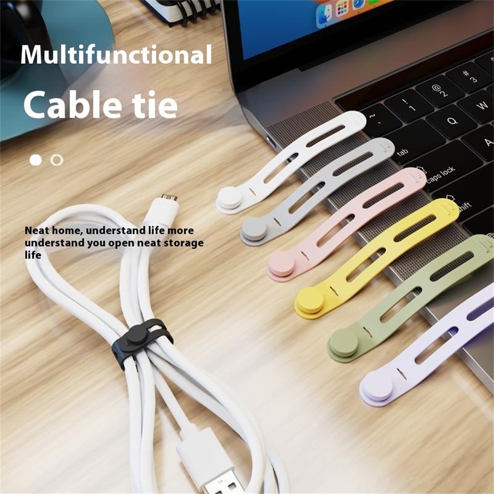 Soporte para cables de silicona (10 piezas) blanco