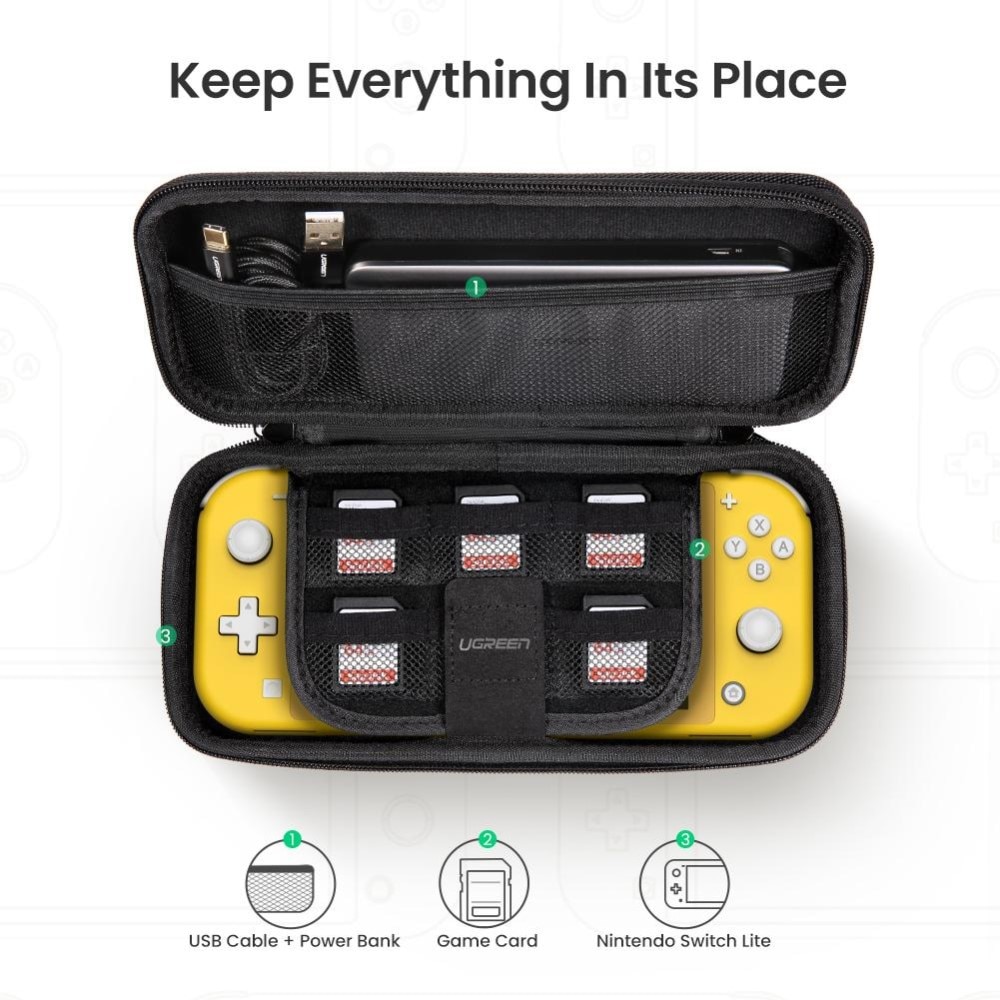 Estuche de almacenamiento para Nintendo Switch Lite, negro