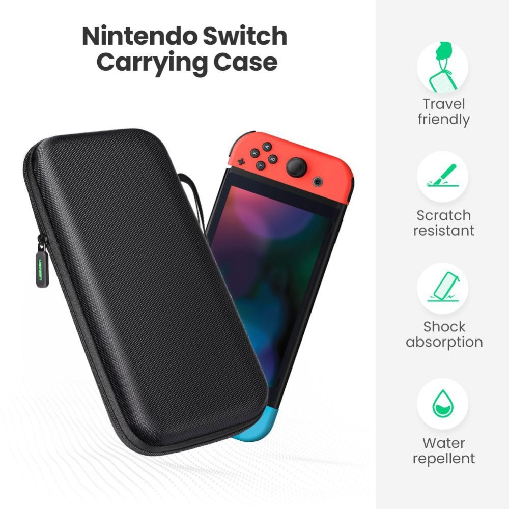 Estuche de almacenamiento compacta para Nintendo Switch OLED, negro