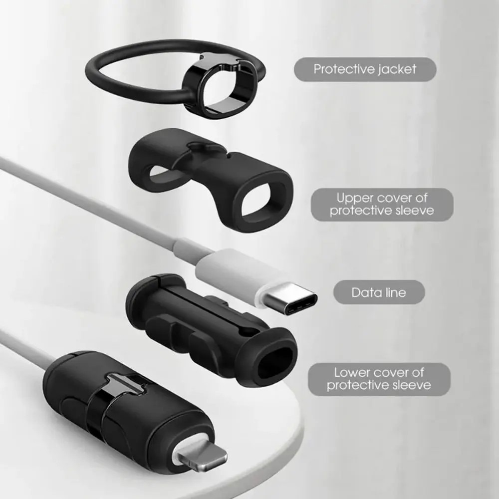 Kabel protector para cable USB-C a Lightning, negro