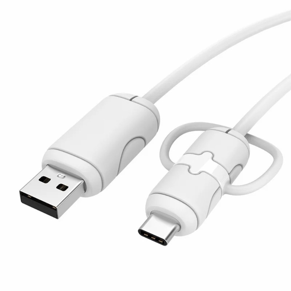 Kabel protector para cable USB-C a USB-A, blanco