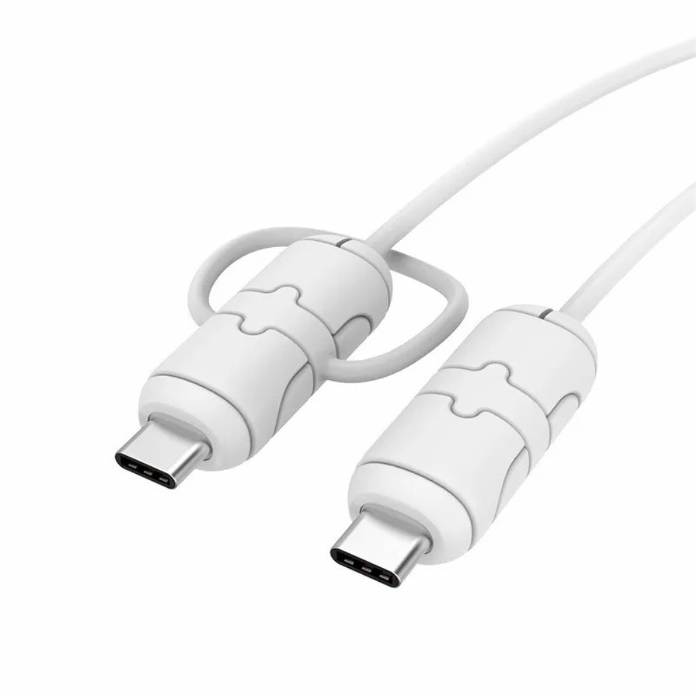 Kabel protector para cable USB-C a USB-C, blanco