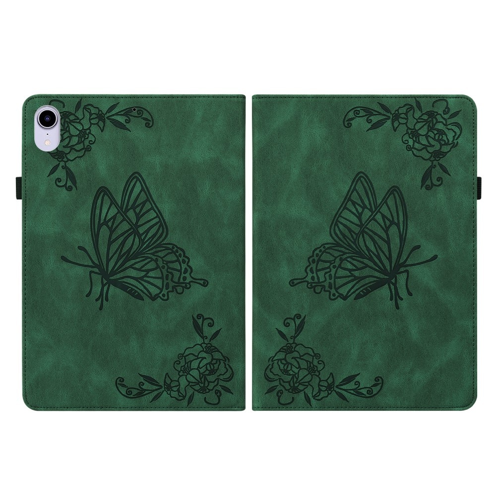 Funda de cuero con mariposas Apple iPad Mini 6th Gen (2021) verde