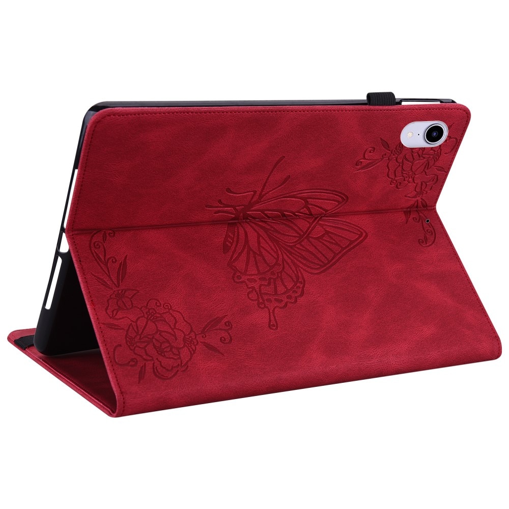 Funda de cuero con mariposas iPad Mini 6th Gen (2021) Rojo