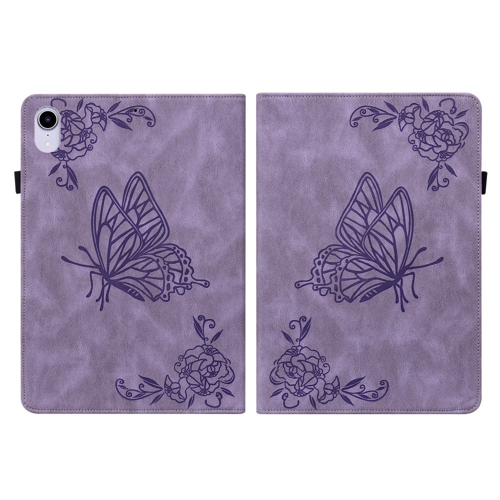 Funda de cuero con mariposas iPad Mini 6th Gen (2021) violeta