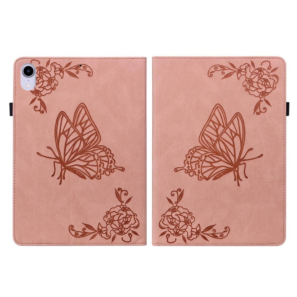 Funda de cuero con mariposas Apple iPad Mini 6th Gen (2021) rosado