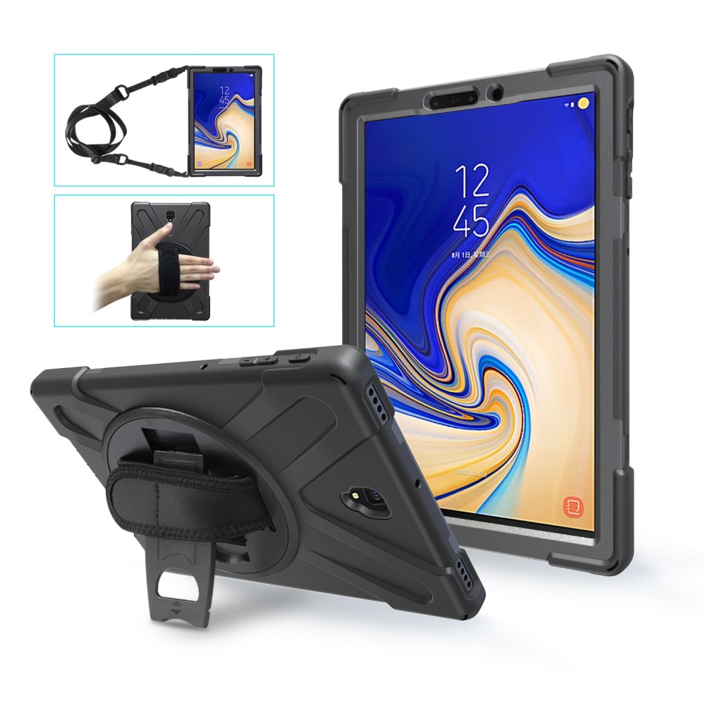 Funda híbrida a prueba de golpes Correa el hombro Samsung Galaxy Tab S4 10.5 negro