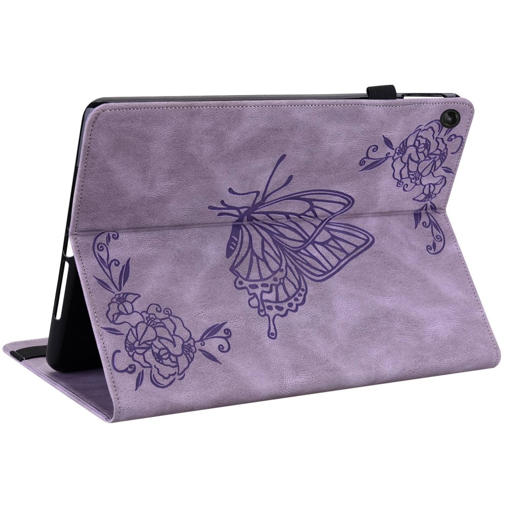 Funda de cuero con mariposas Lenovo Tab M10 Plus (3rd gen) violeta