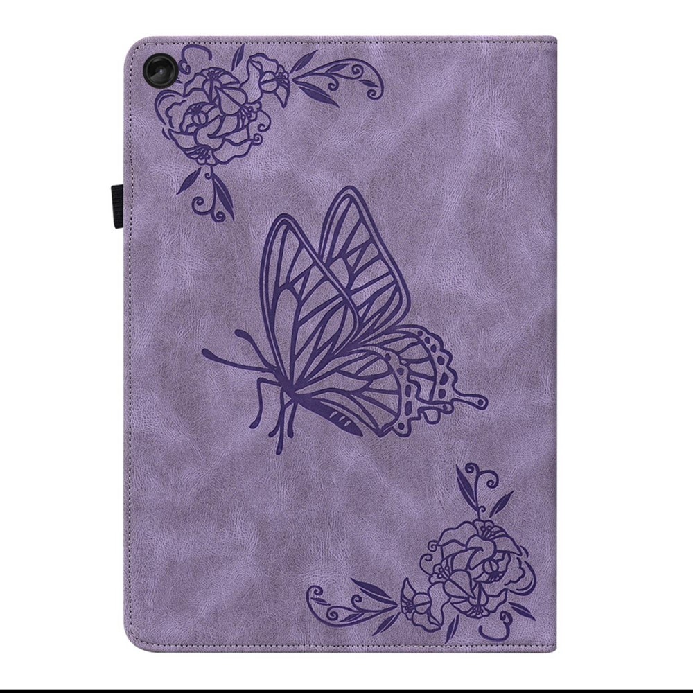 Funda de cuero con mariposas Lenovo Tab M10 Plus (3rd gen) violeta