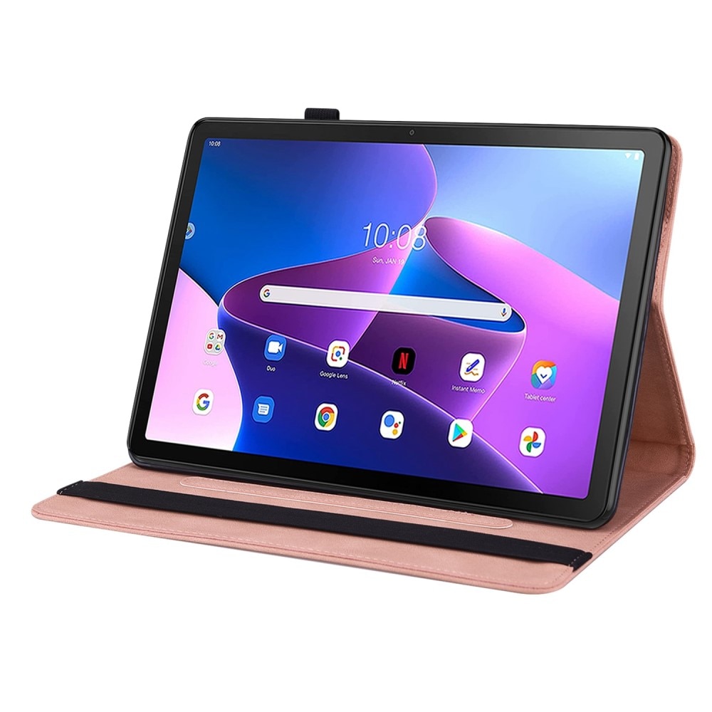 Funda de cuero con mariposas Lenovo Tab M10 Plus (3rd gen) rosado