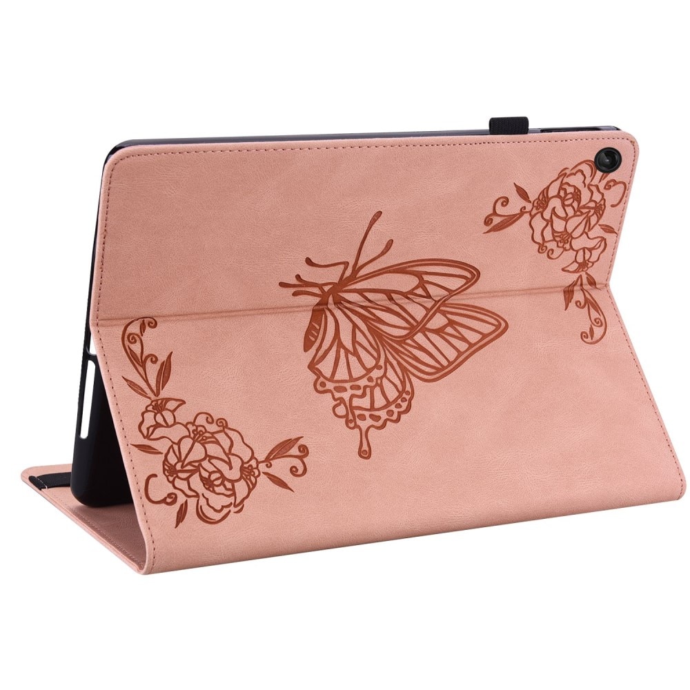 Funda de cuero con mariposas Lenovo Tab M10 Plus (3rd gen) rosado