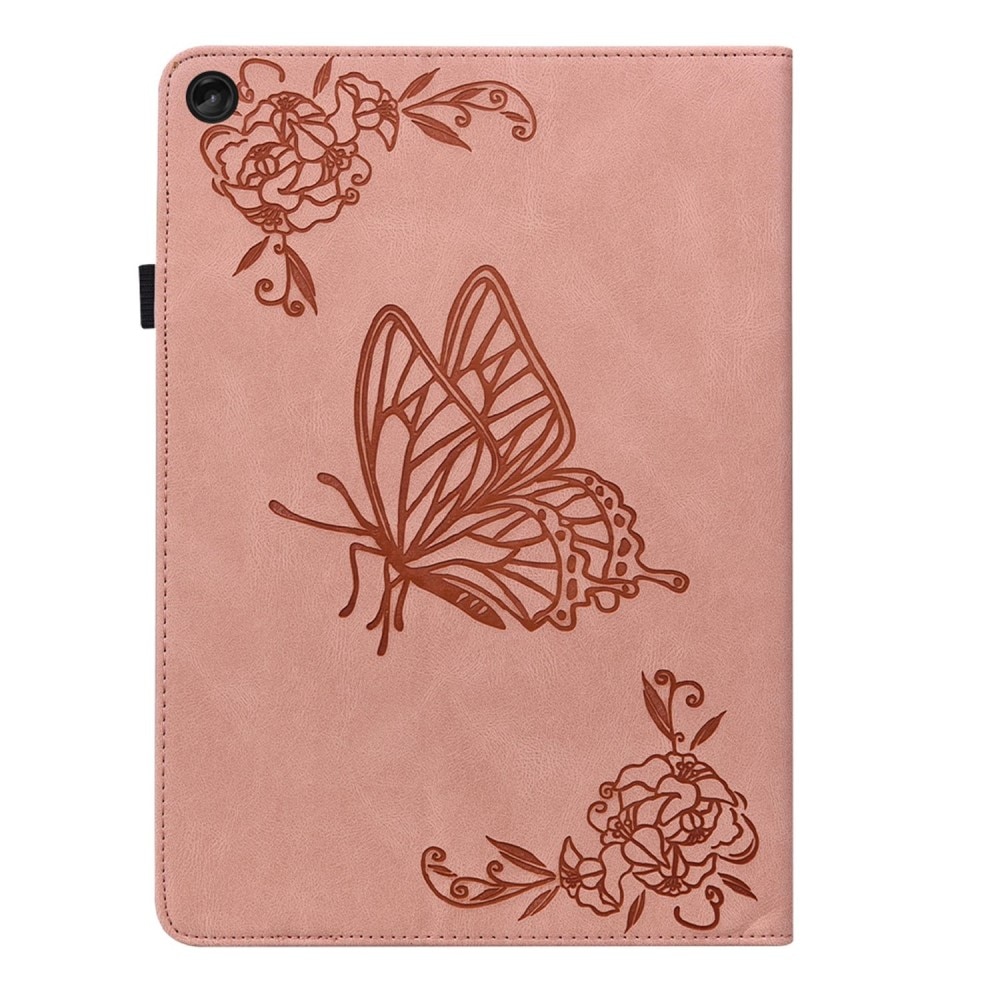 Funda de cuero con mariposas Lenovo Tab M10 Plus (3rd gen) rosado