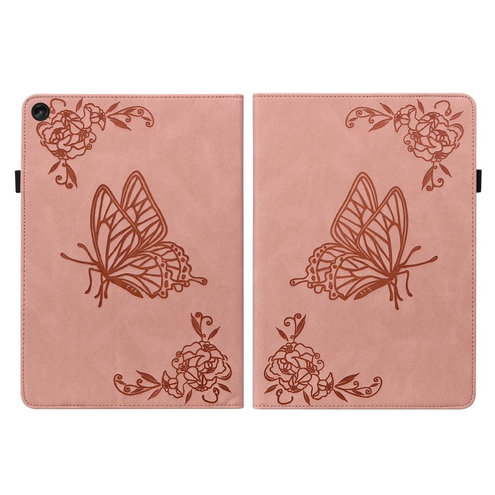 Funda de cuero con mariposas Lenovo Tab M10 Plus (3rd gen) rosado