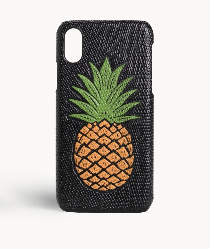 Funda iPhone Xs Max Pineapple Orange Lizard Black