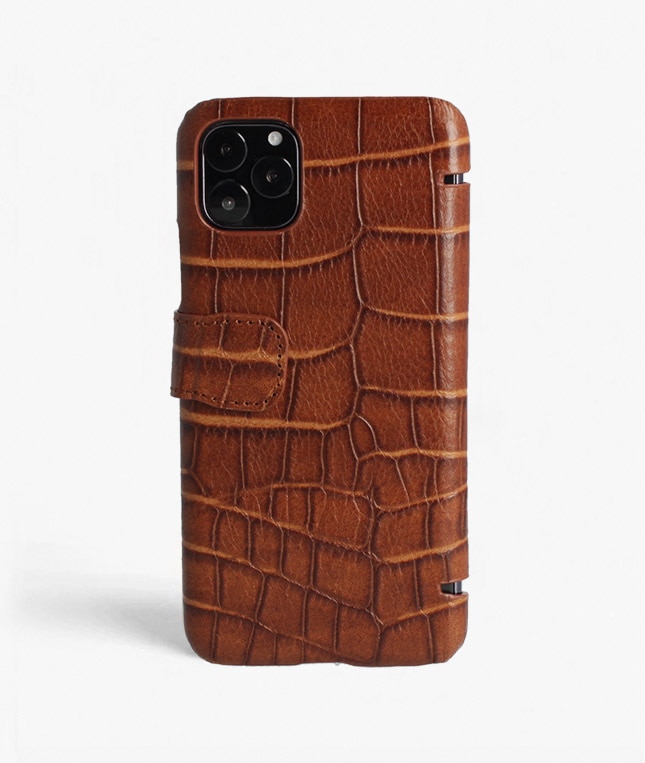 Funda cartera iPhone 11 Pro Max Lizard Cognac