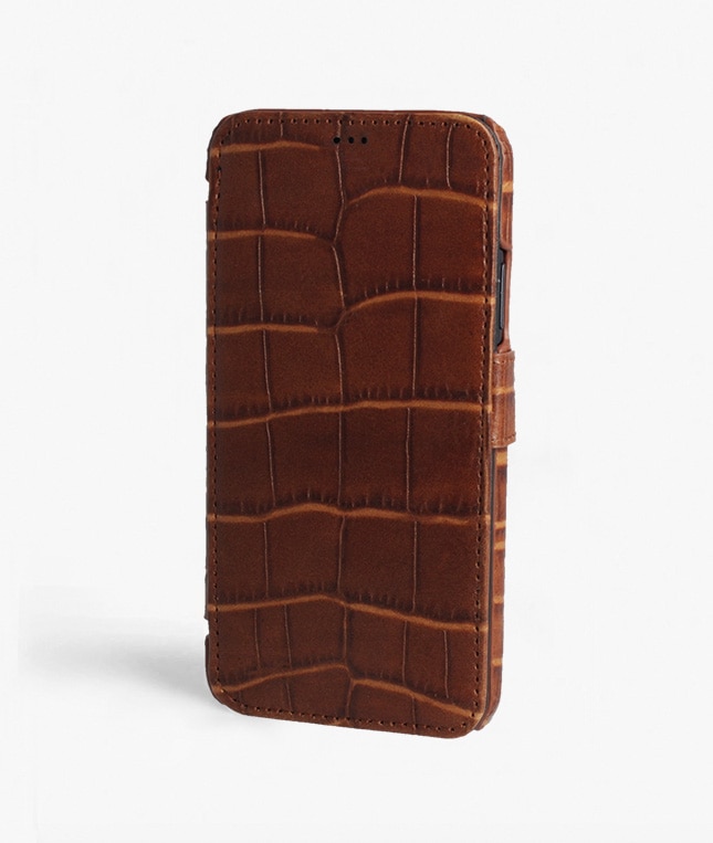 Funda cartera iPhone 11 Pro Max Lizard Cognac