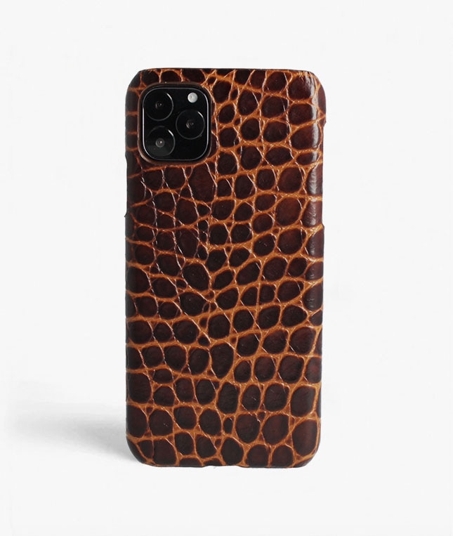 Funda iPhone 11 Pro Max Small Croco Marrón