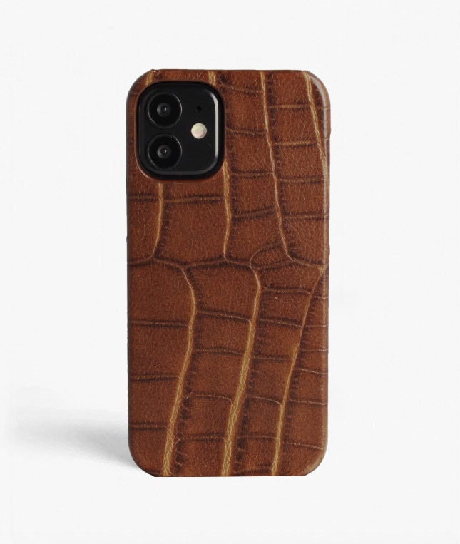 Funda iPhone 12 Mini Croco Marrón