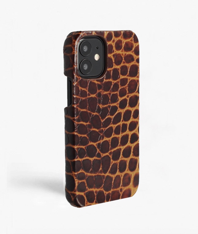 Funda iPhone 12 Mini Small Croco Marrón