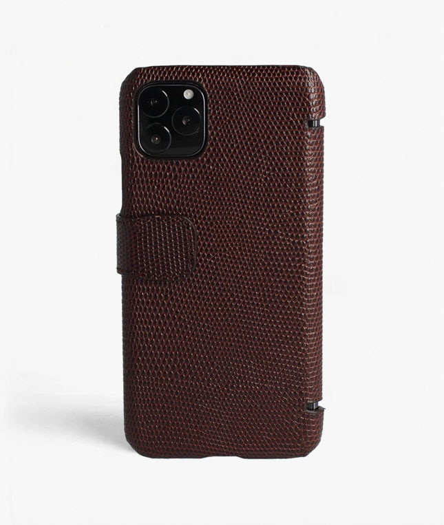 Funda cartera iPhone 11 Pro Max Lizard Brown