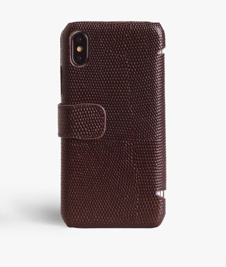 Funda cartera iPhone X/XS Lizard Brown