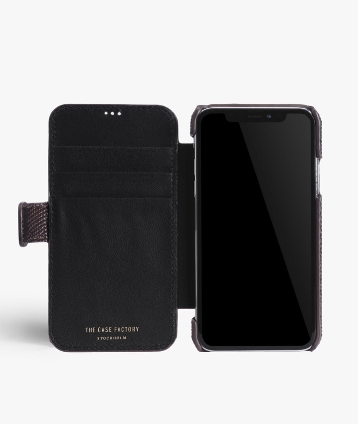 Funda cartera iPhone Xs Max Lizard Black