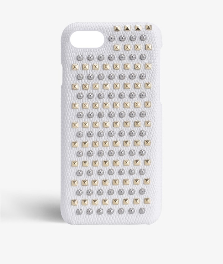 Funda iPhone 8 Mixed Studs Lizard White