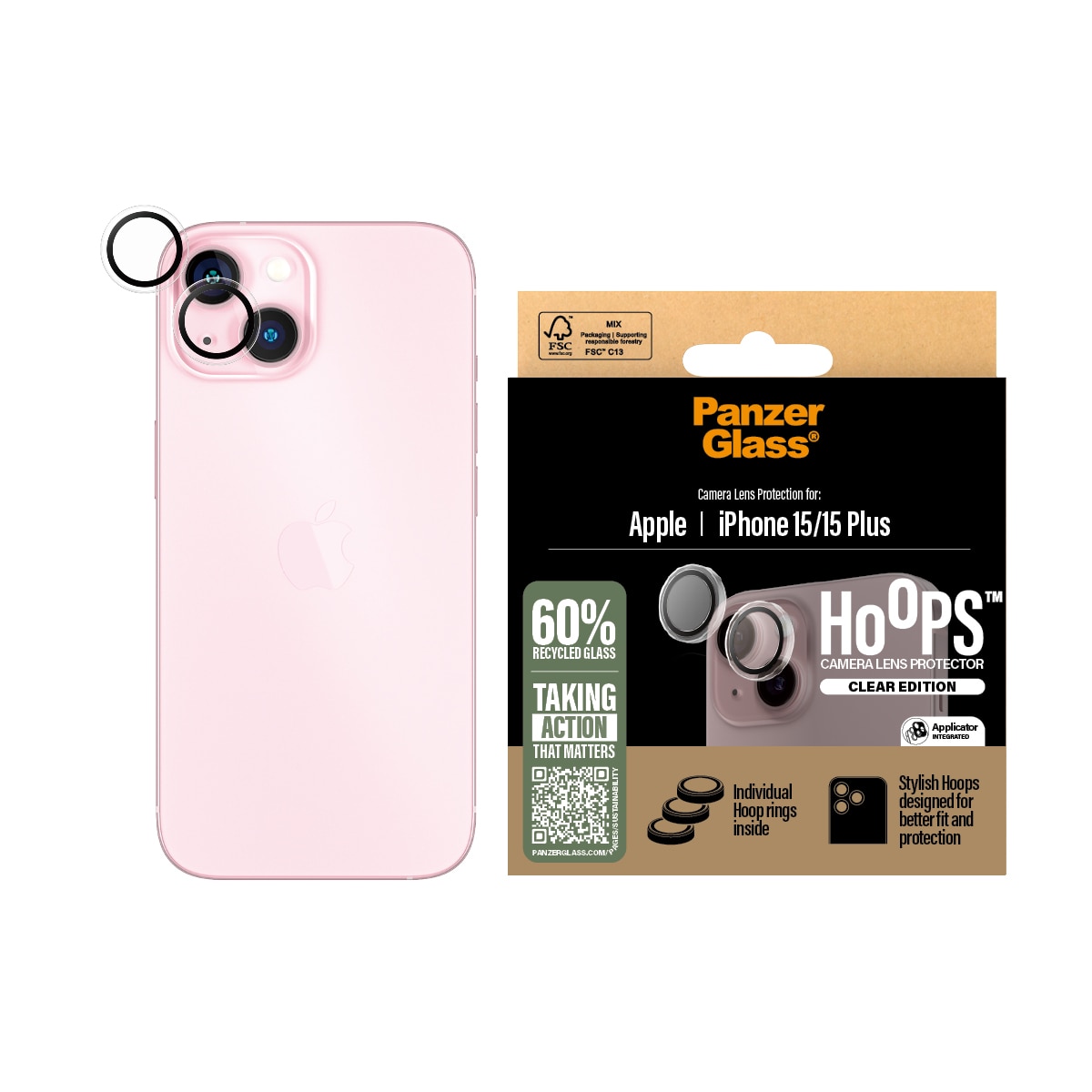 iPhone 15 Hoops Camera Lens Protector Clear