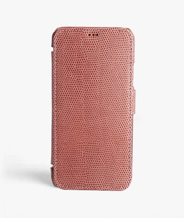 Funda cartera iPhone 11 Pro Max Lizard Rosa Antico