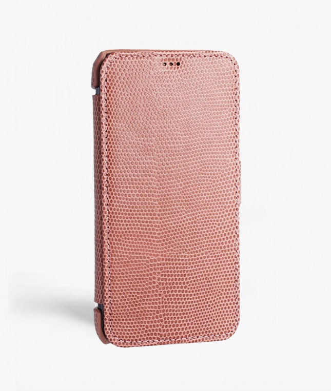 Funda cartera iPhone 11 Pro Max Lizard Rosa Antico