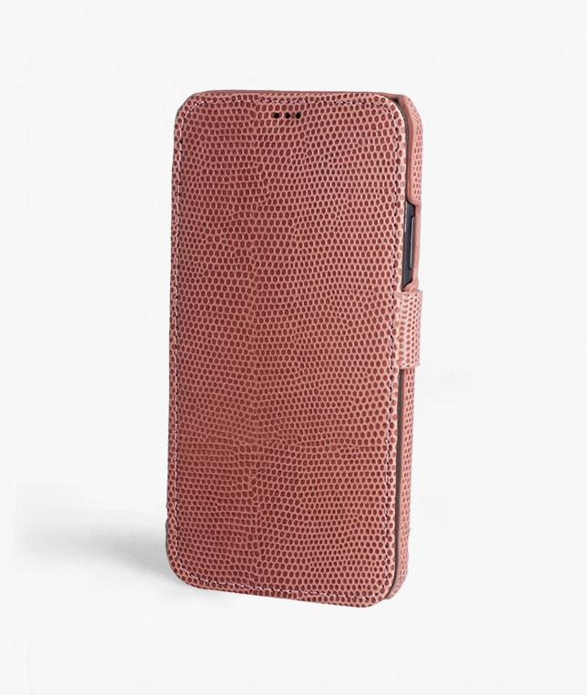 Funda cartera iPhone 11 Pro Max Lizard Rosa Antico