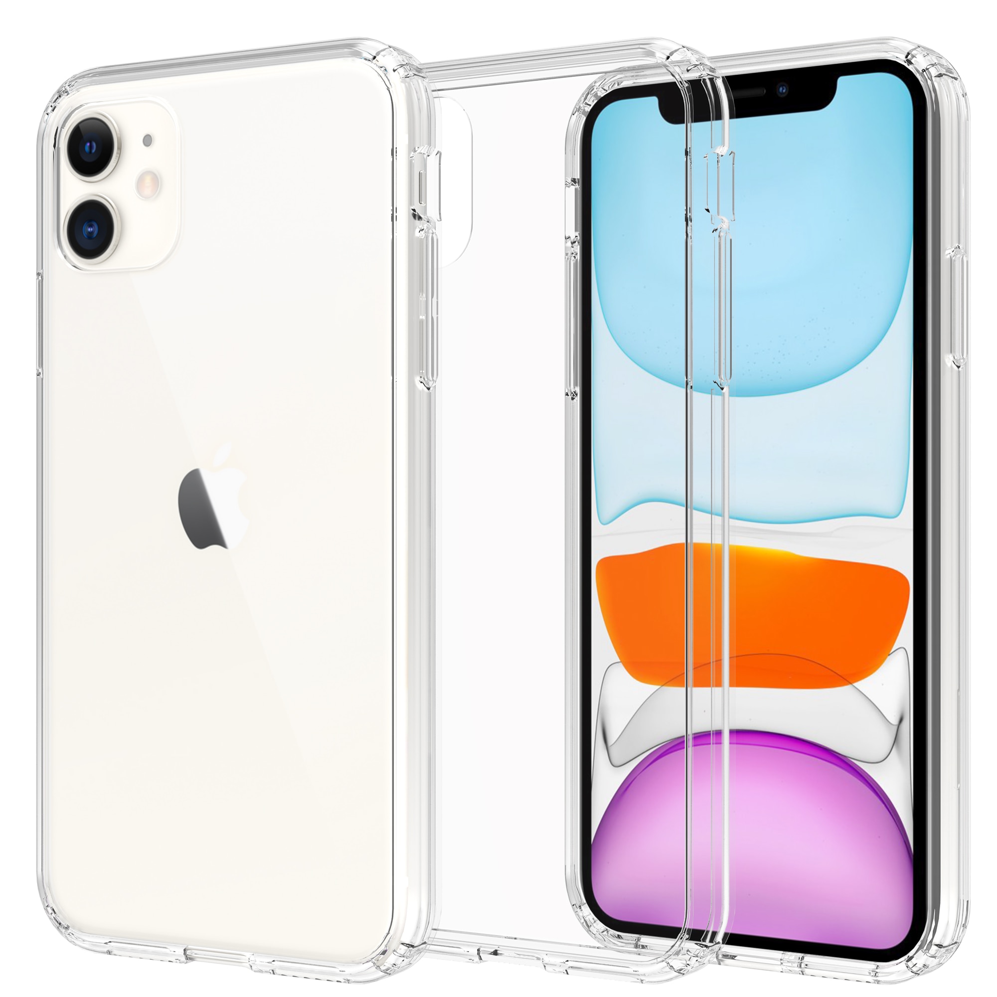 Funda híbrida para iPhone 11, transparente