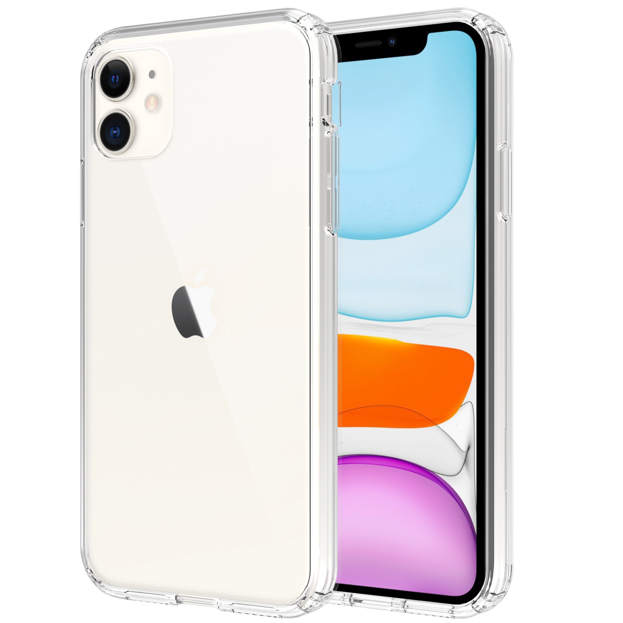 Funda híbrida para iPhone 11, transparente