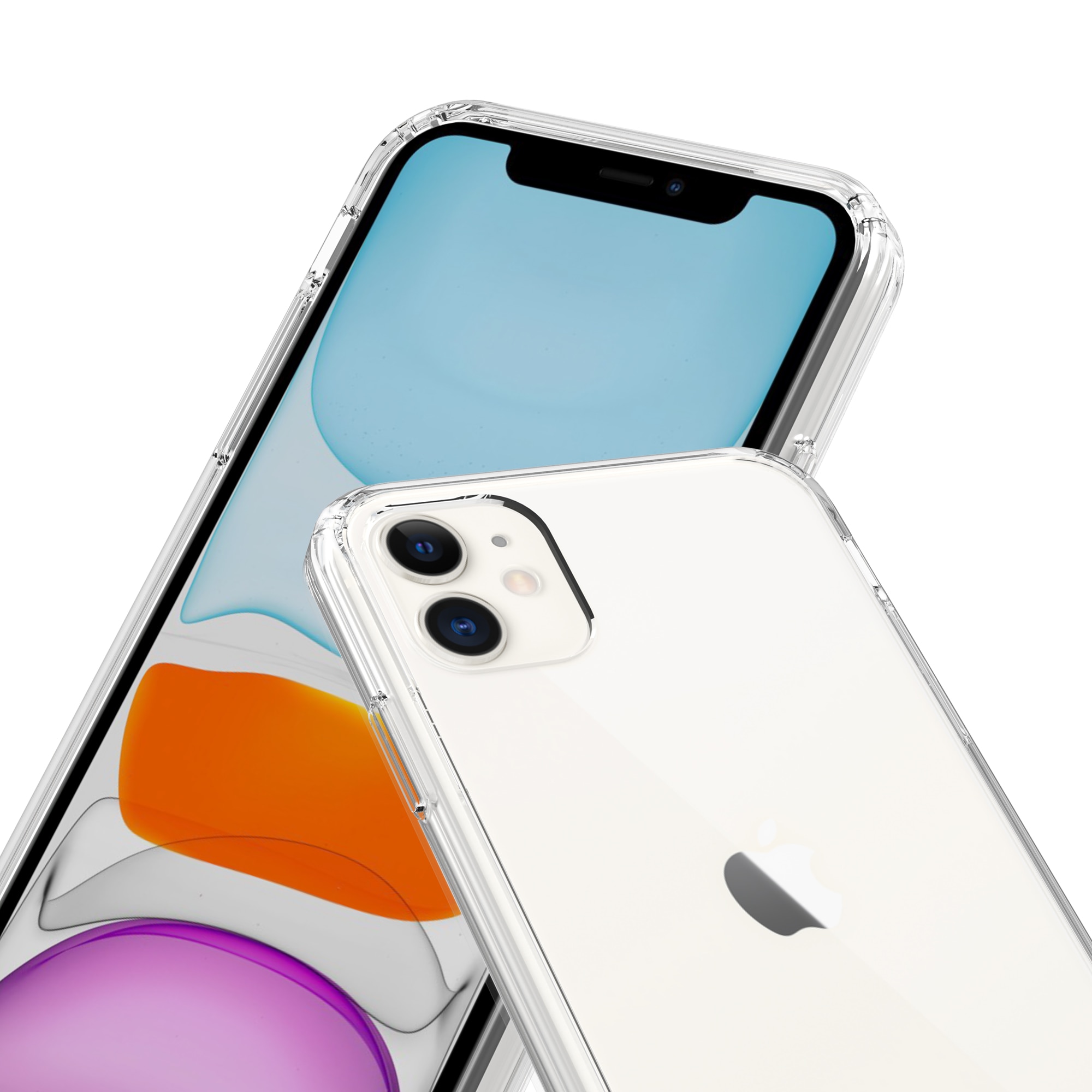 Funda híbrida para iPhone 11, transparente