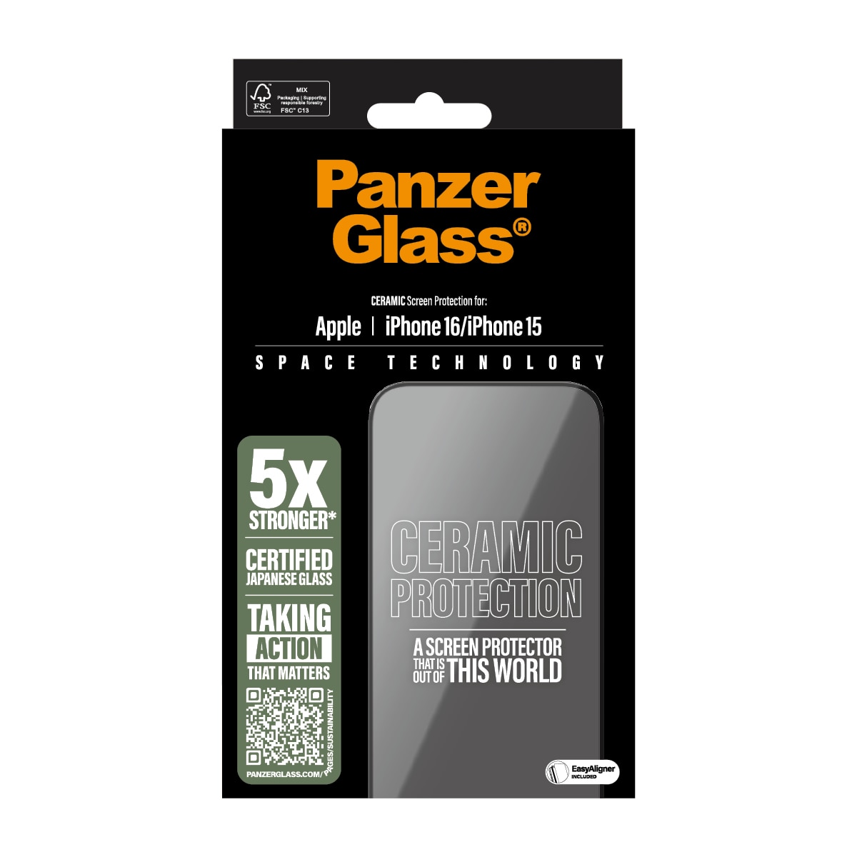 iPhone 15 Ceramic Screen Protector (with EasyAligner) Ultra Wide Fit