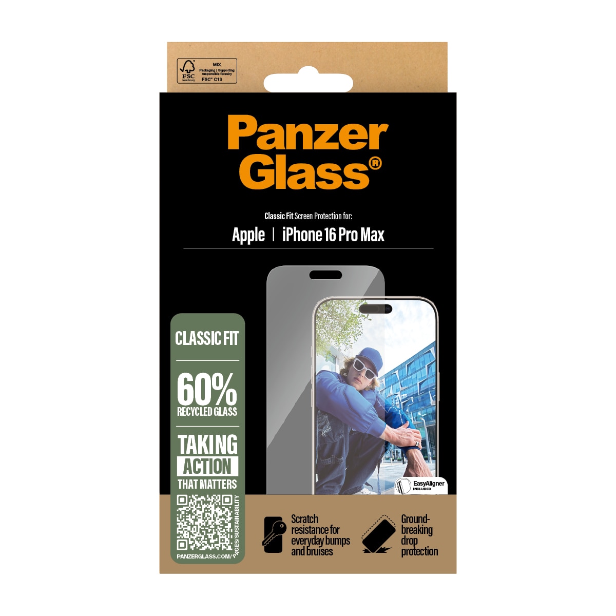 iPhone 16 Pro Max Screen Protector (with EasyAligner) Classic Fit