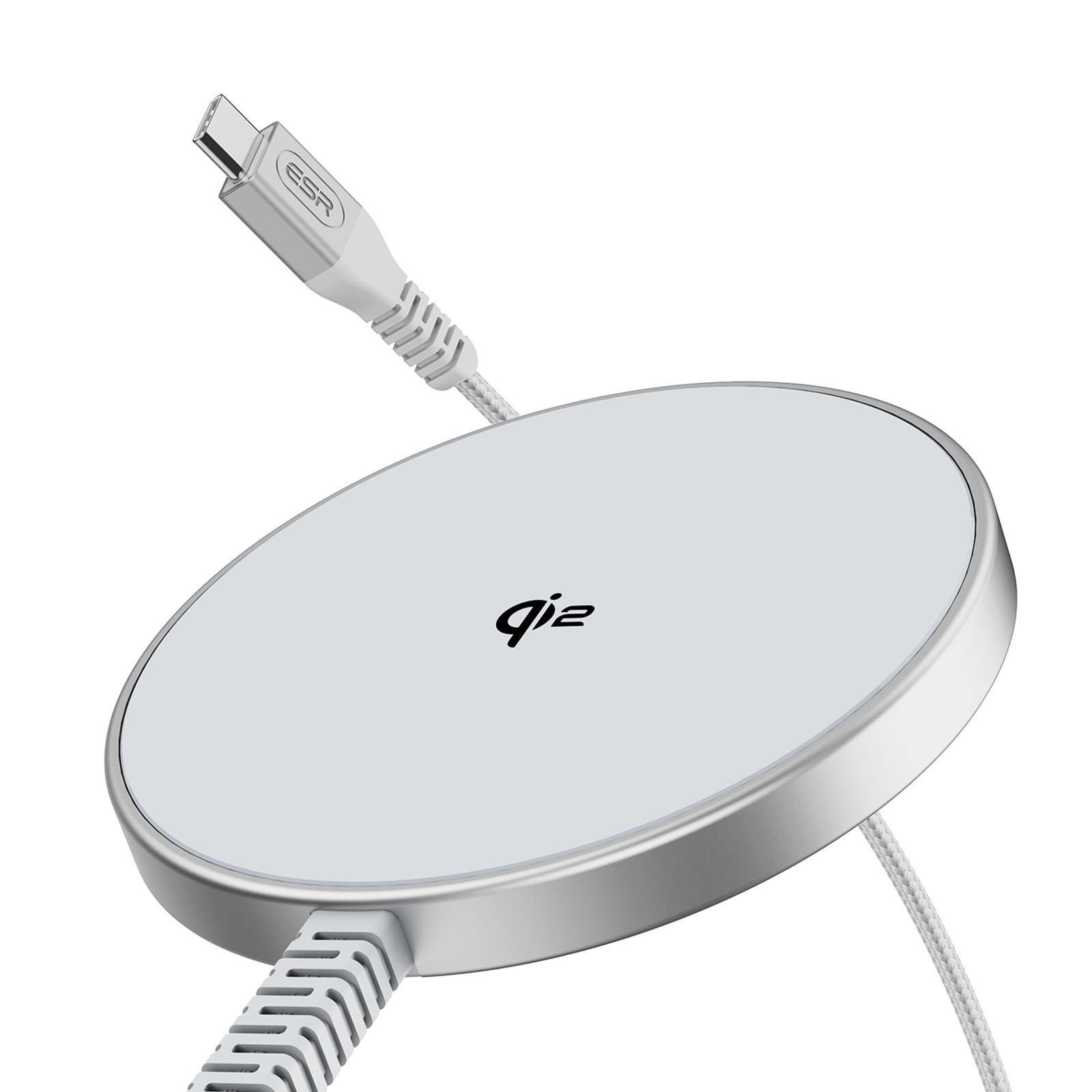 HaloLock Mini Qi2 MagSafe Magnetic Wireless Charger plata