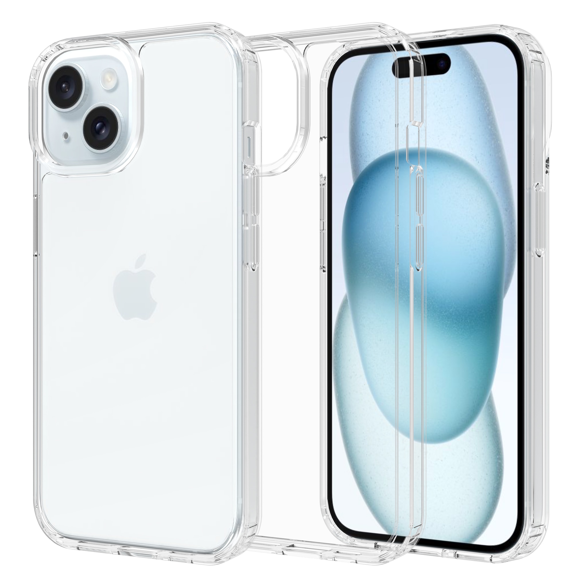 Funda híbrida para iPhone 15 Plus transparente