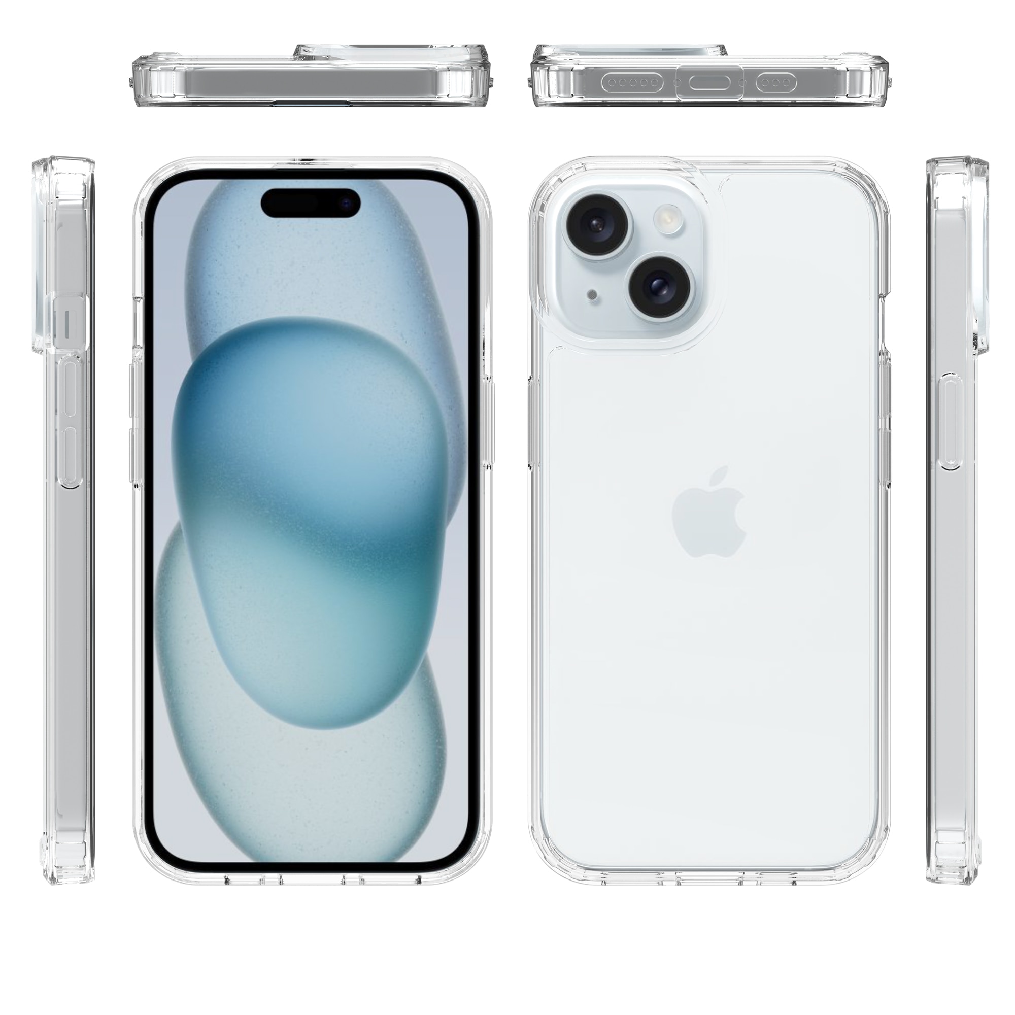 Funda híbrida para iPhone 15 Plus transparente