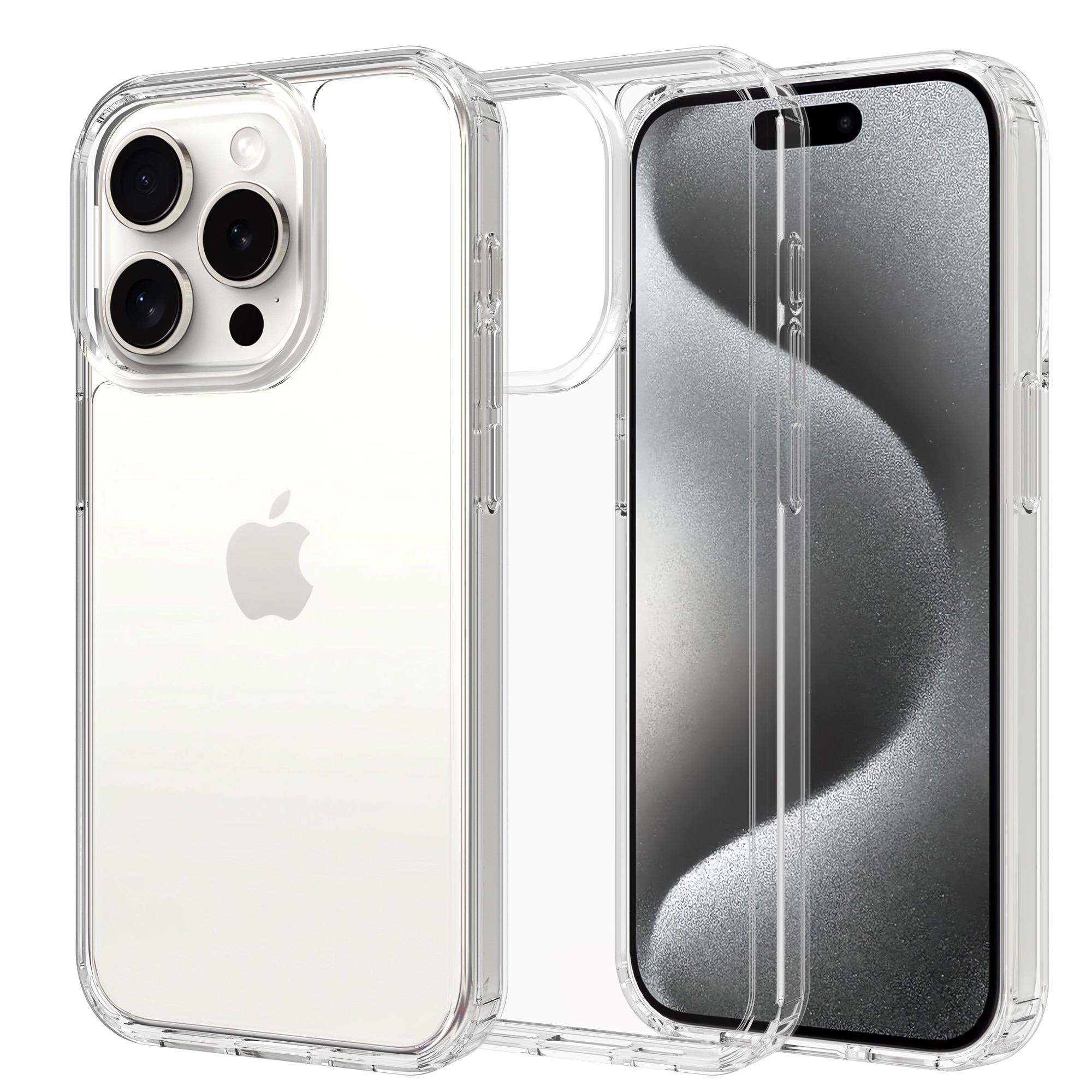 Funda híbrida para iPhone 15 Pro transparente