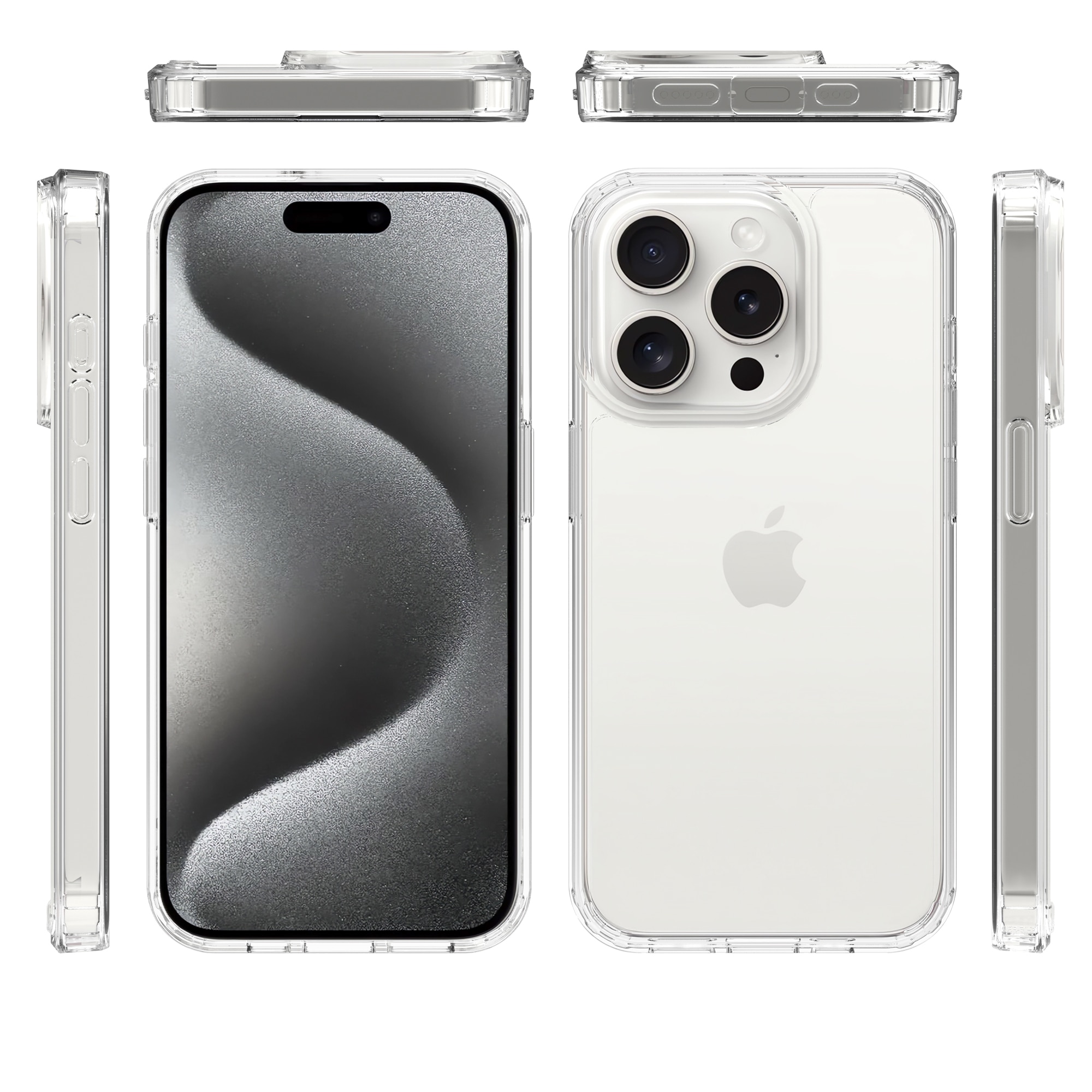 Funda híbrida para iPhone 15 Pro transparente