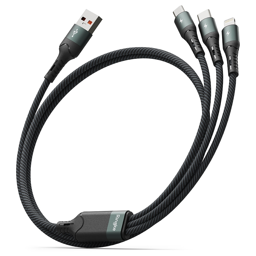 3-in-1 Fast Charging Cable múltiple, negro