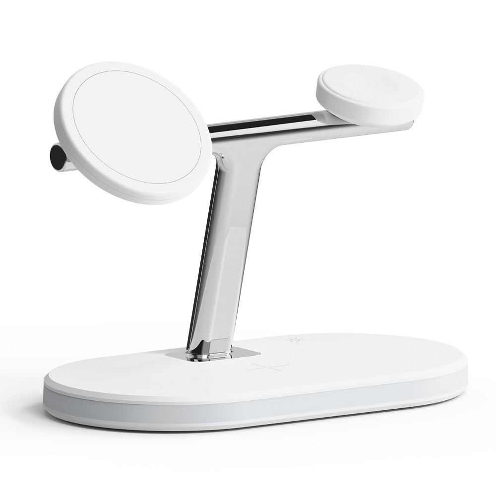 3-in-1 Wireless Charger Stand, blanco