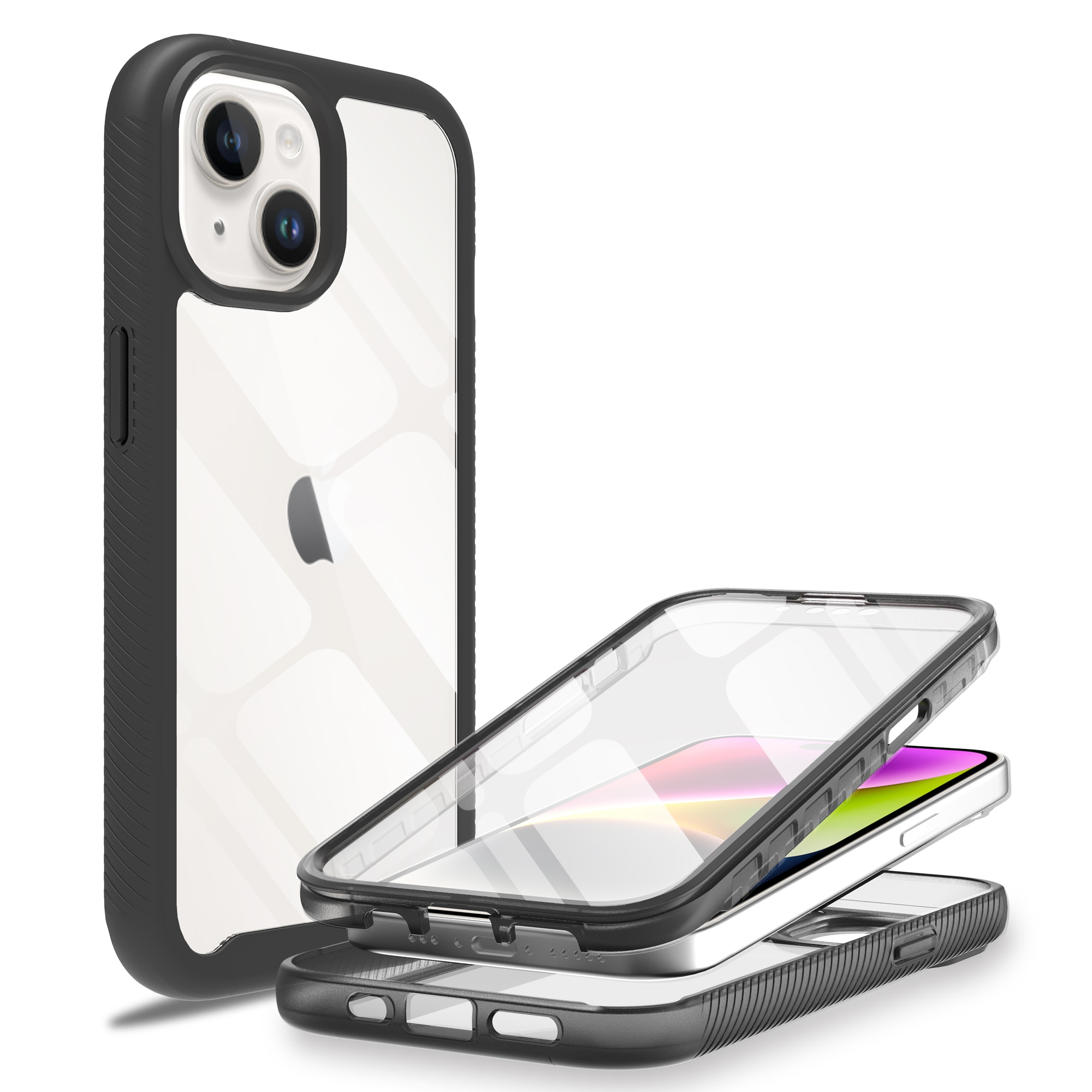 Funda Full Protection iPhone 15 Plus negro