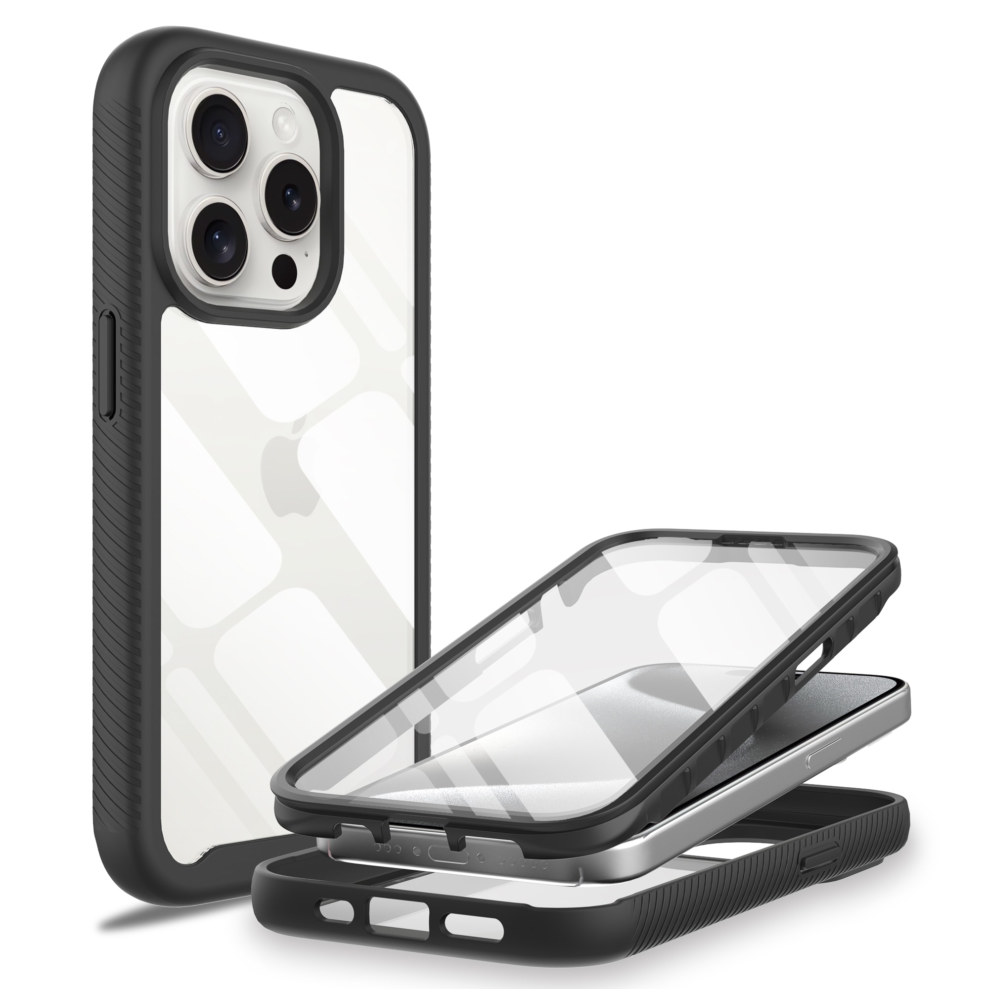 Funda Full Protection iPhone 15 Pro negro