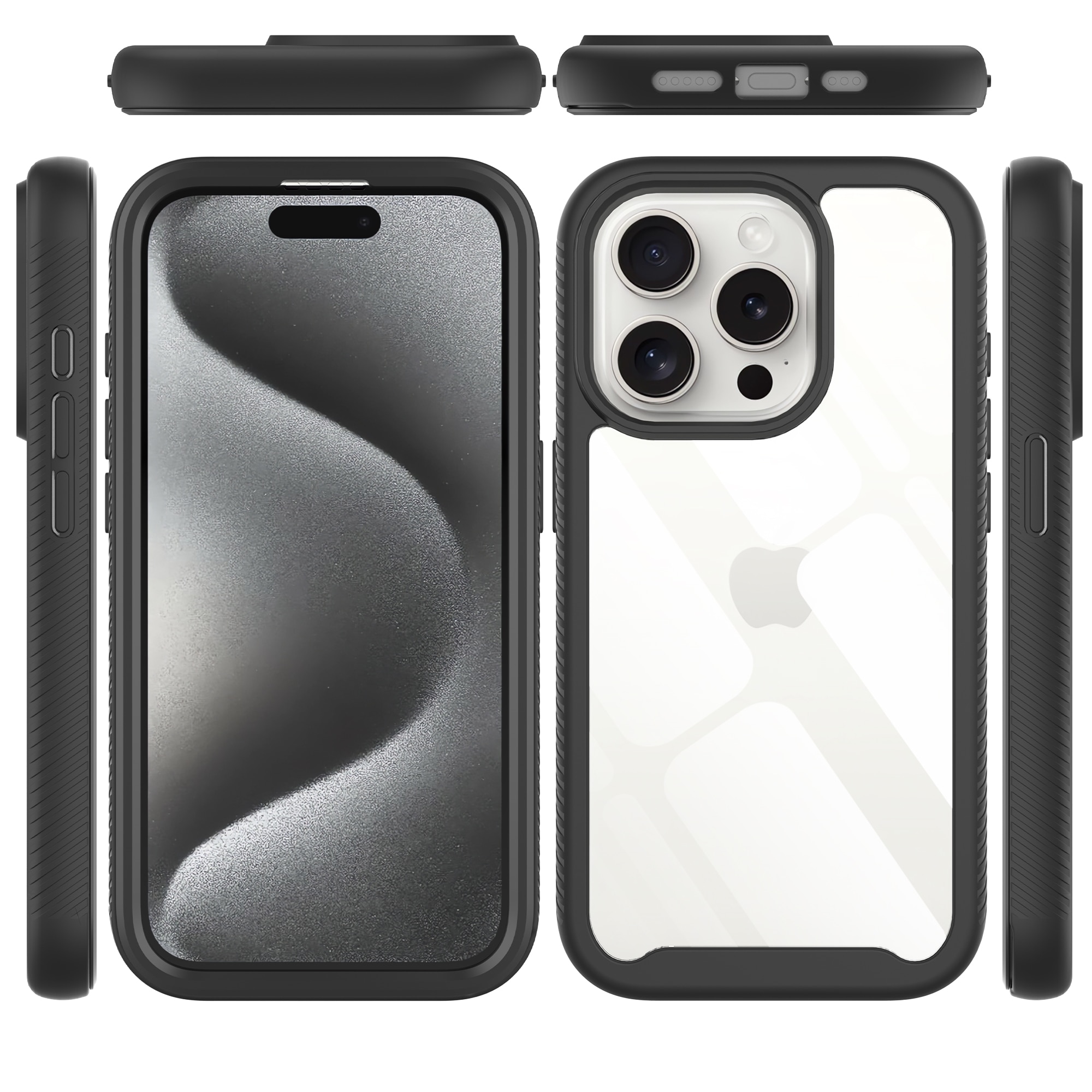 Funda Full Protection iPhone 15 Pro negro