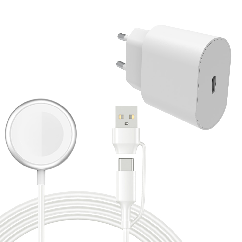 Cargador completo para Apple Watch - Cable de 1m y cargador de pared - Smartline