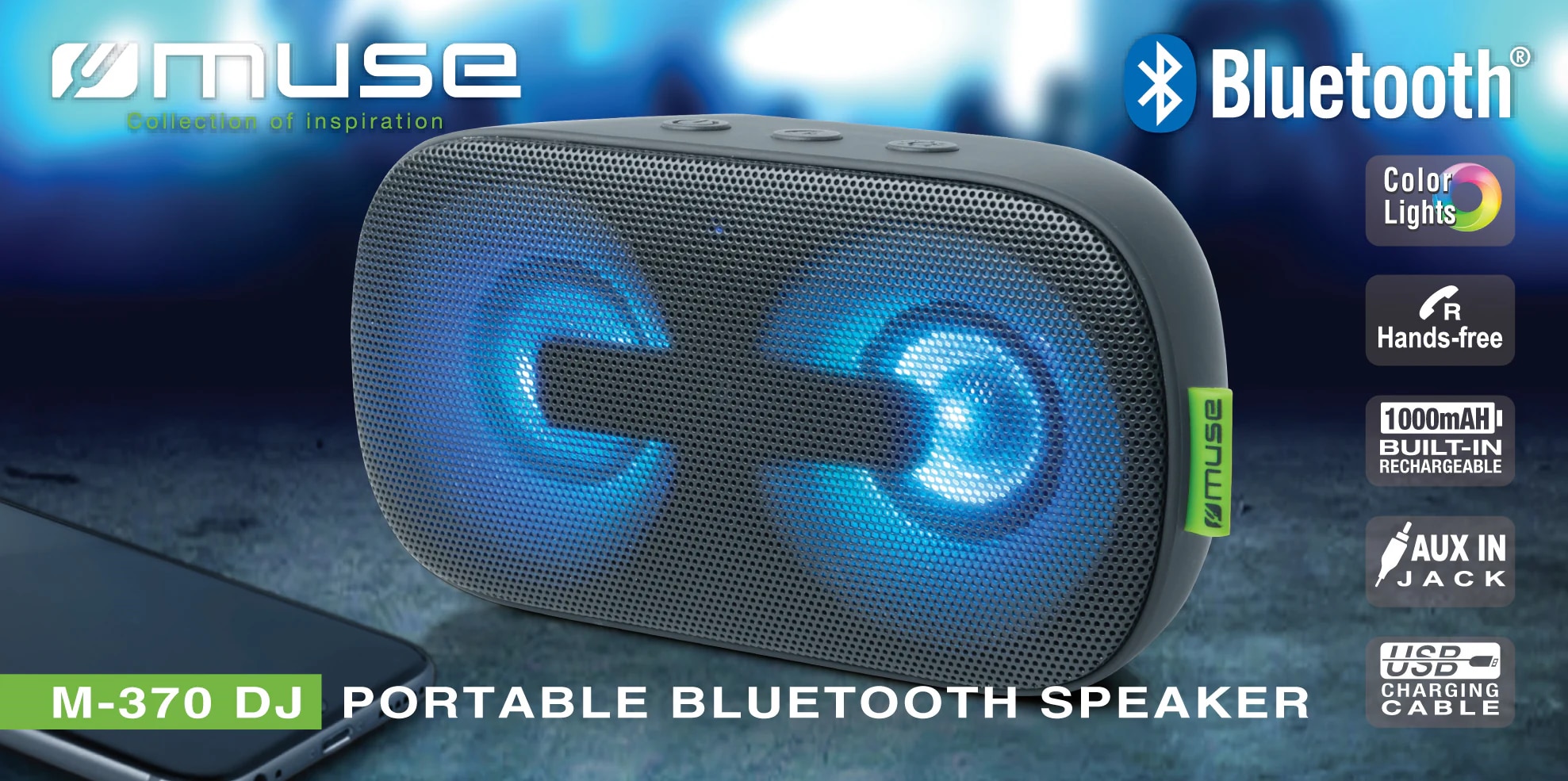 M-370 DJ Altavoz Bluetooth Portátil