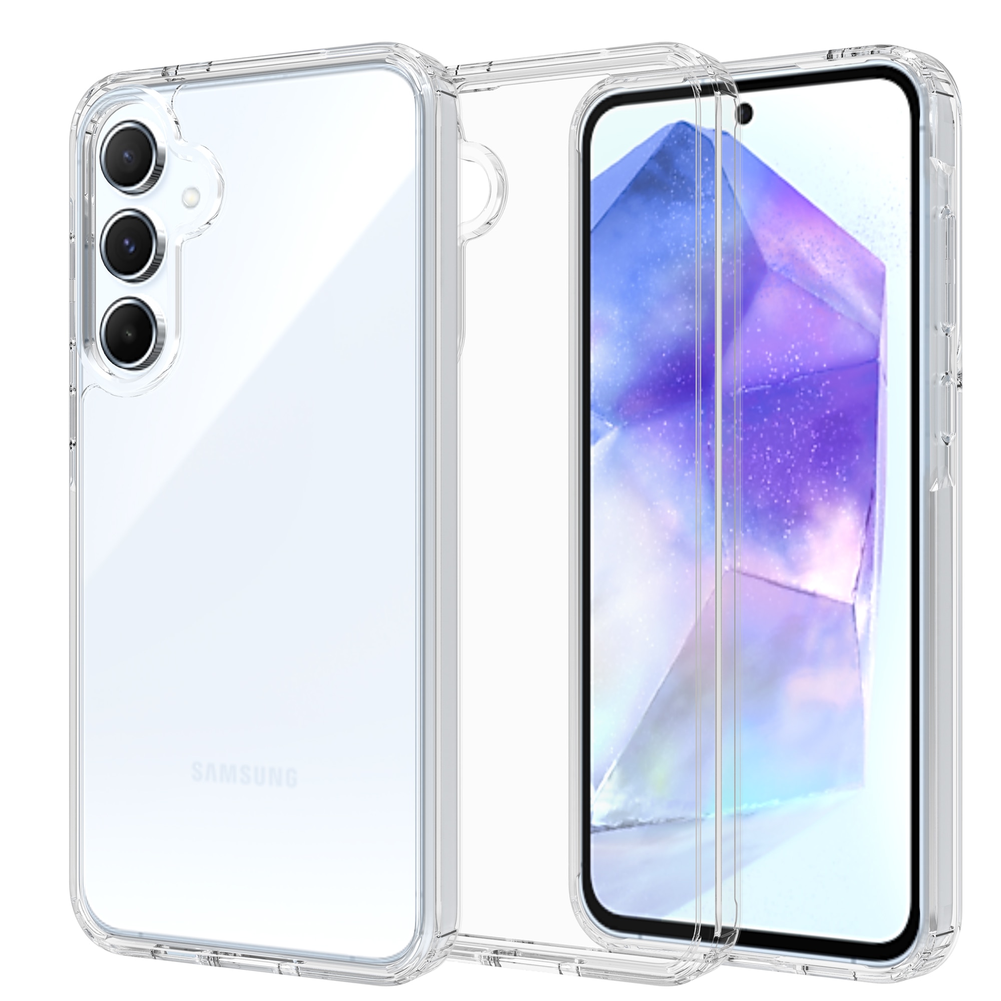 Funda híbrida para Samsung Galaxy A55 transparente