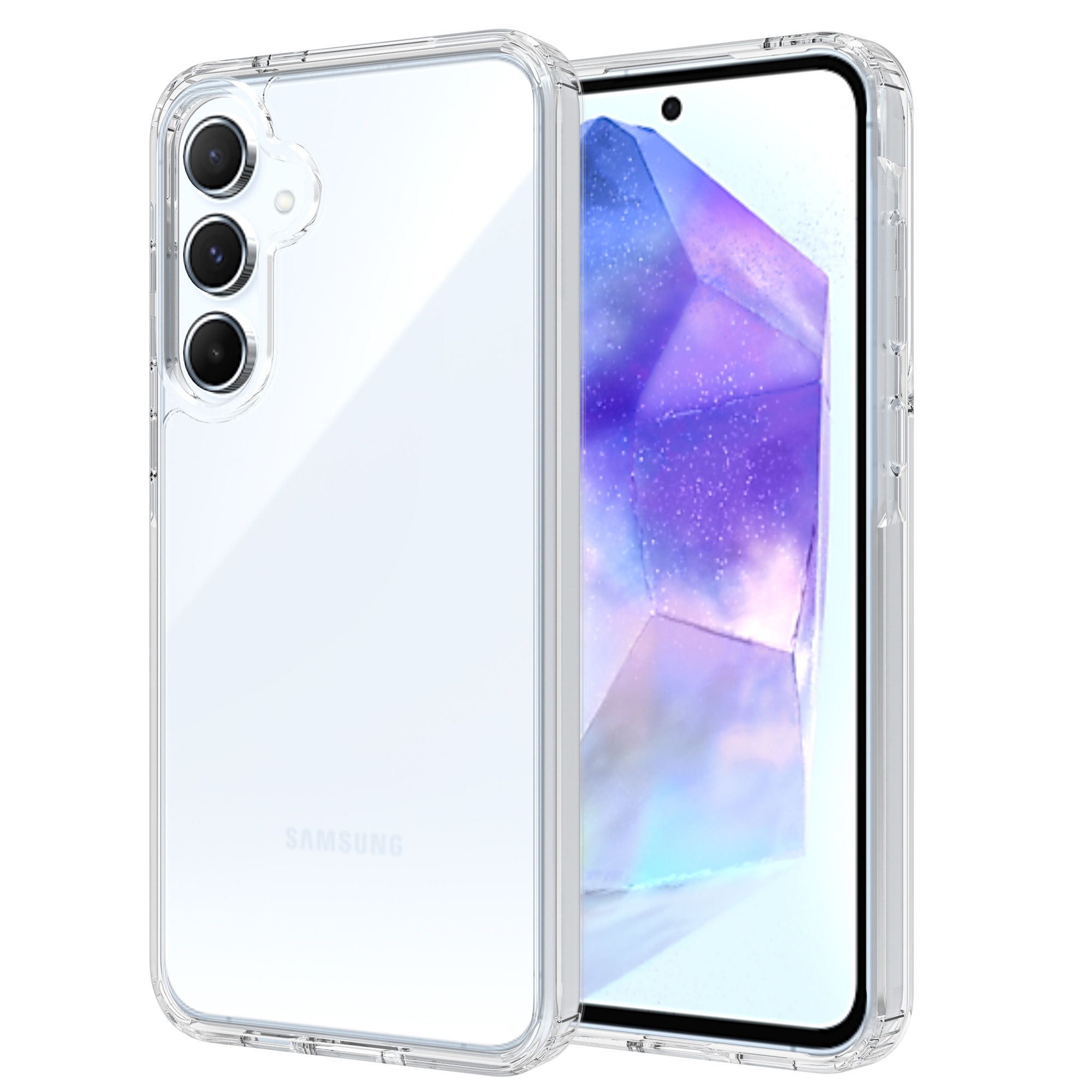 Funda híbrida para Samsung Galaxy A55 transparente